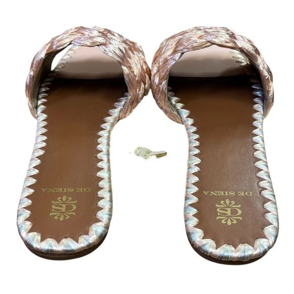 De Siena Camarante Raffia Slide in Rose Gold NWB Size 41/ US 11 - Picture 3 of 7